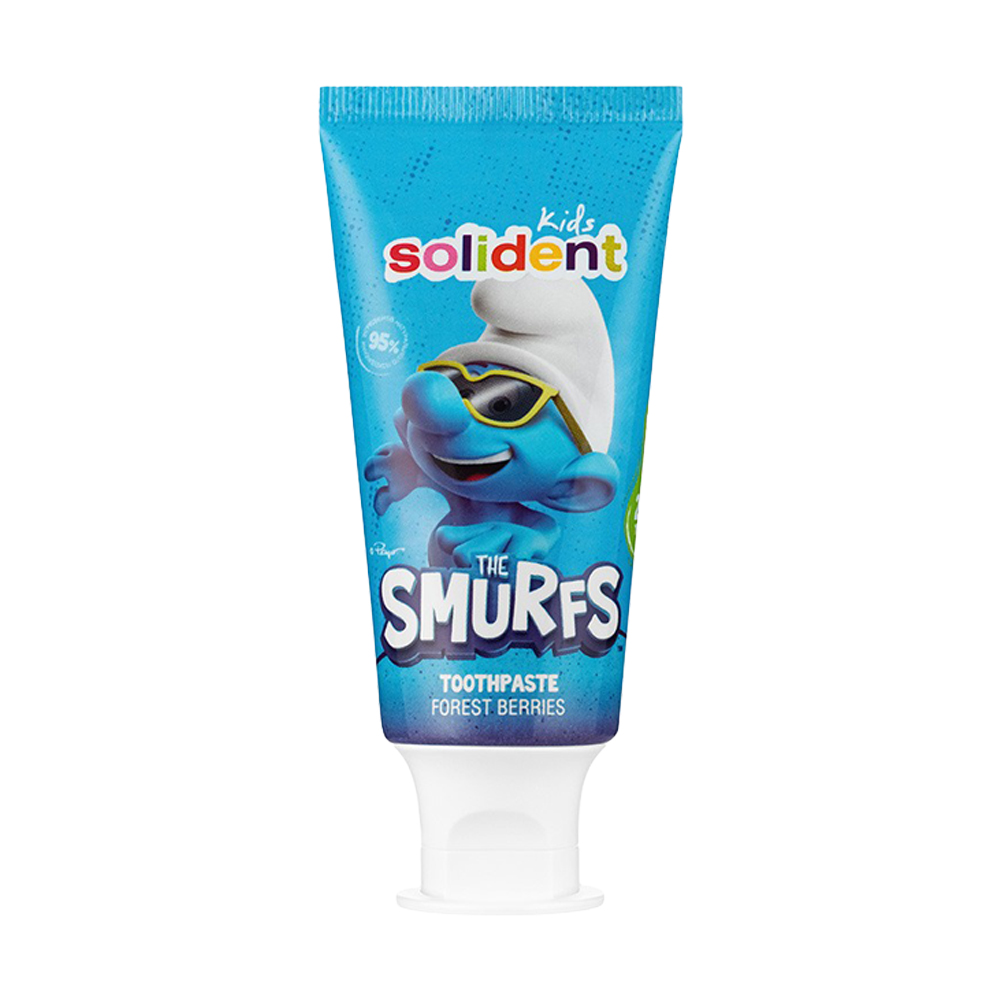 Дитяча зубна паста Solident Kids The Smurfs Лісові ягоди, з фтором 1000 ppm, 60 мл